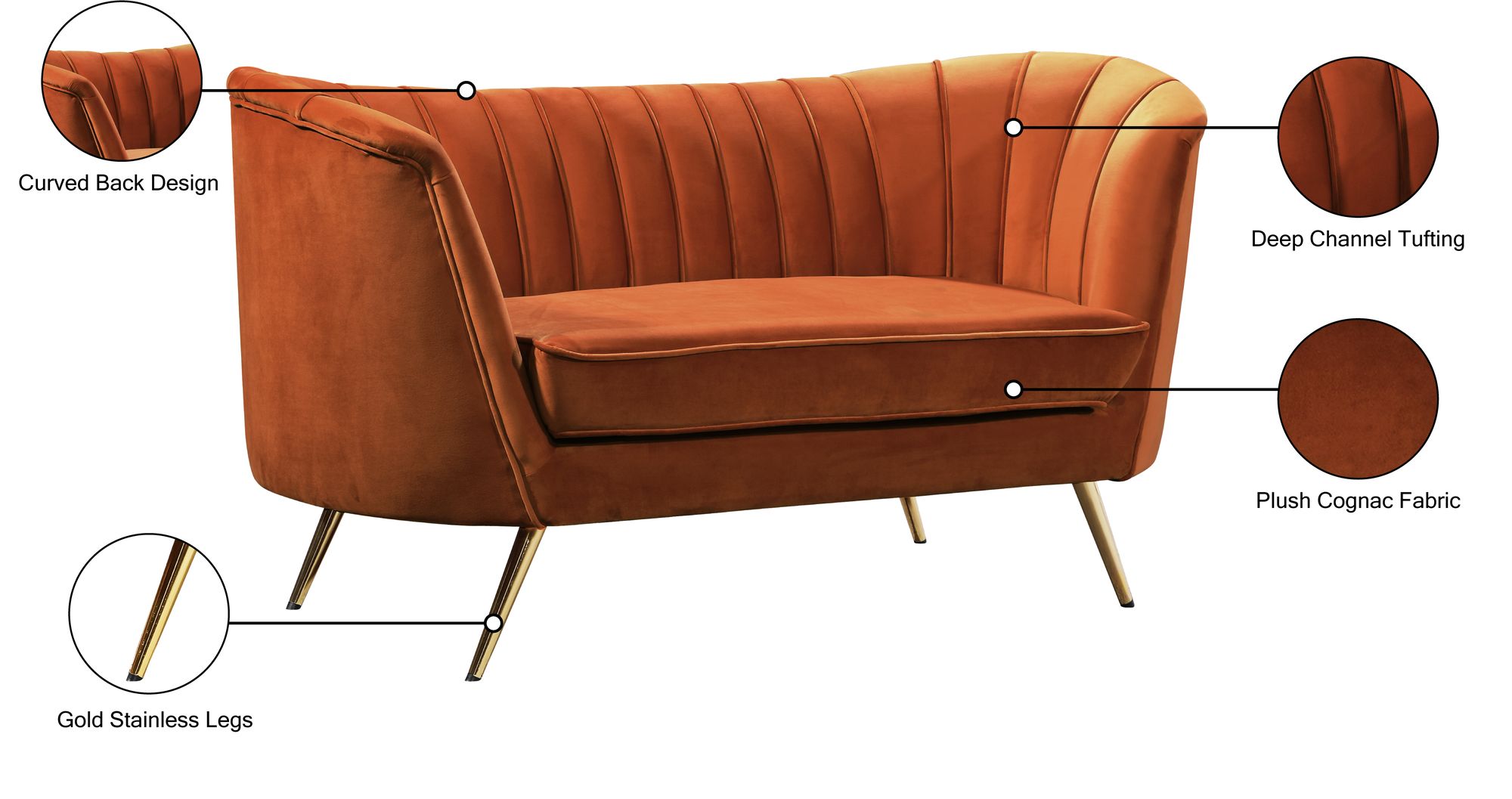 Margo Velvet Loveseat