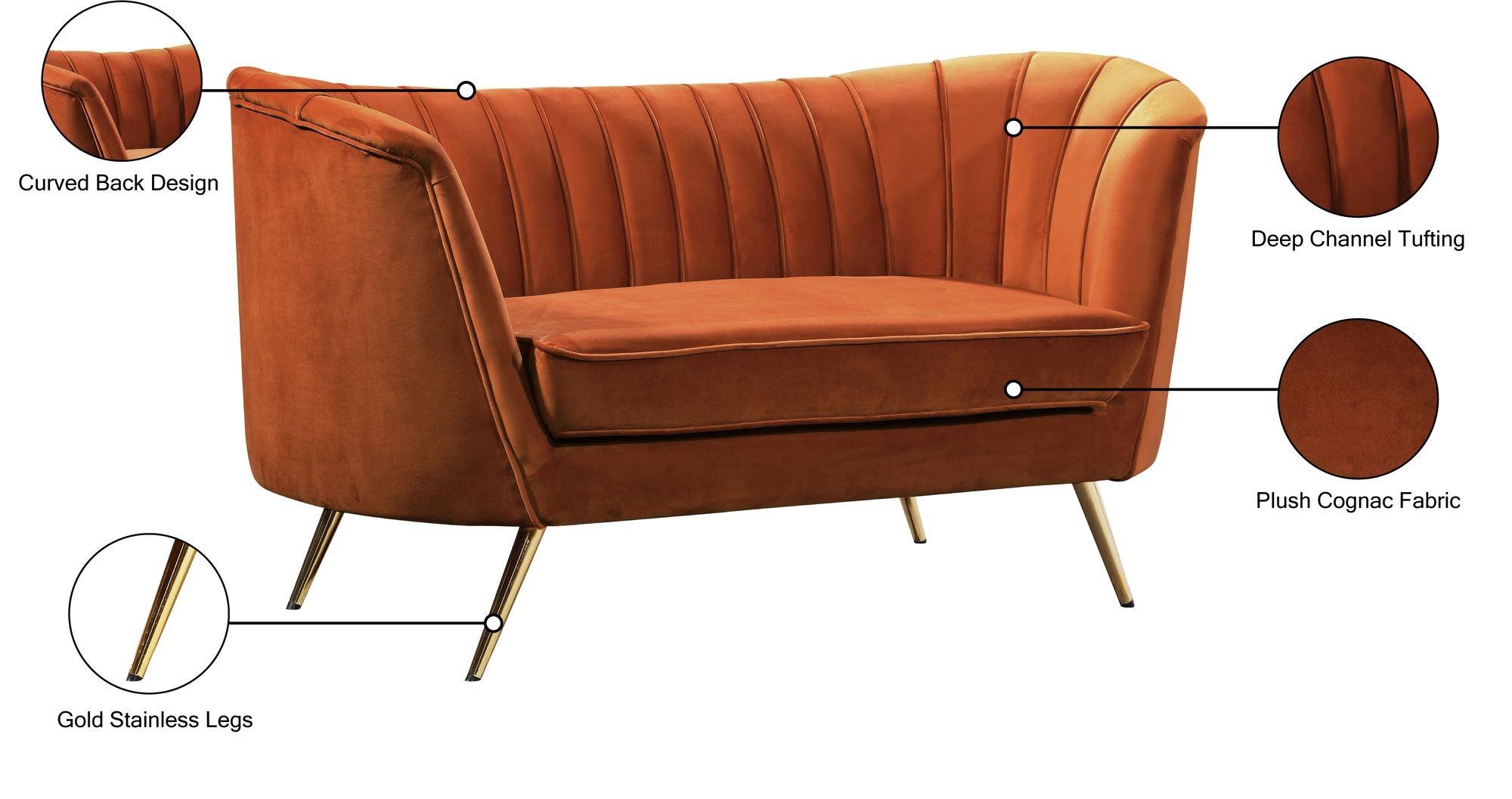 Margo Velvet Loveseat