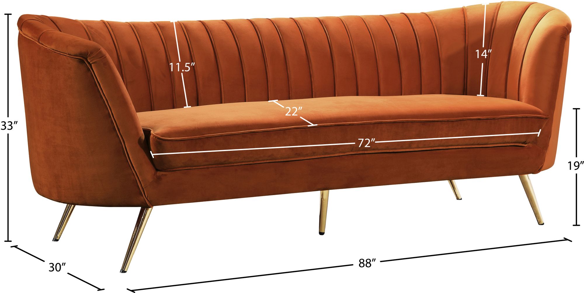 Margo Velvet Sofa