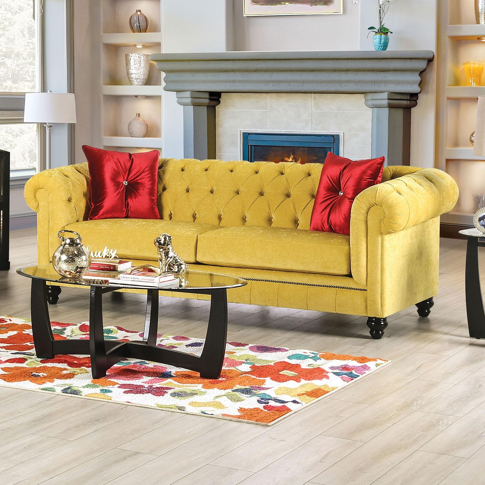 Eliza Fabric Button Tufted Living Room Set