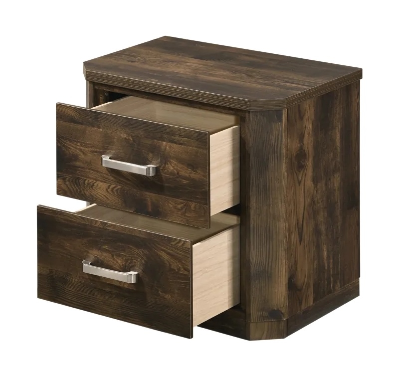 Elettra Wood Nightstand w/2 Drawers