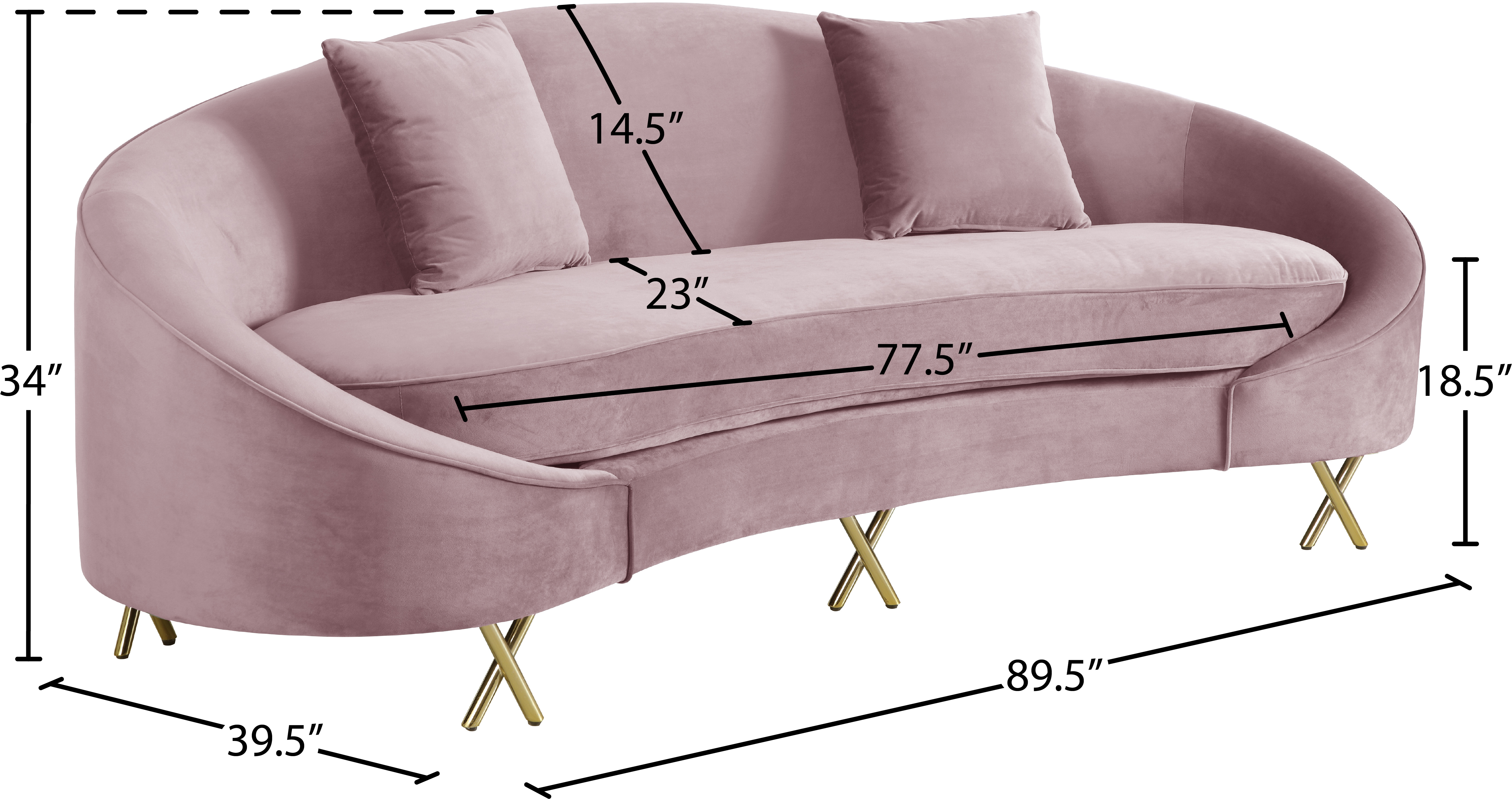 Serpentine Velvet Sofa