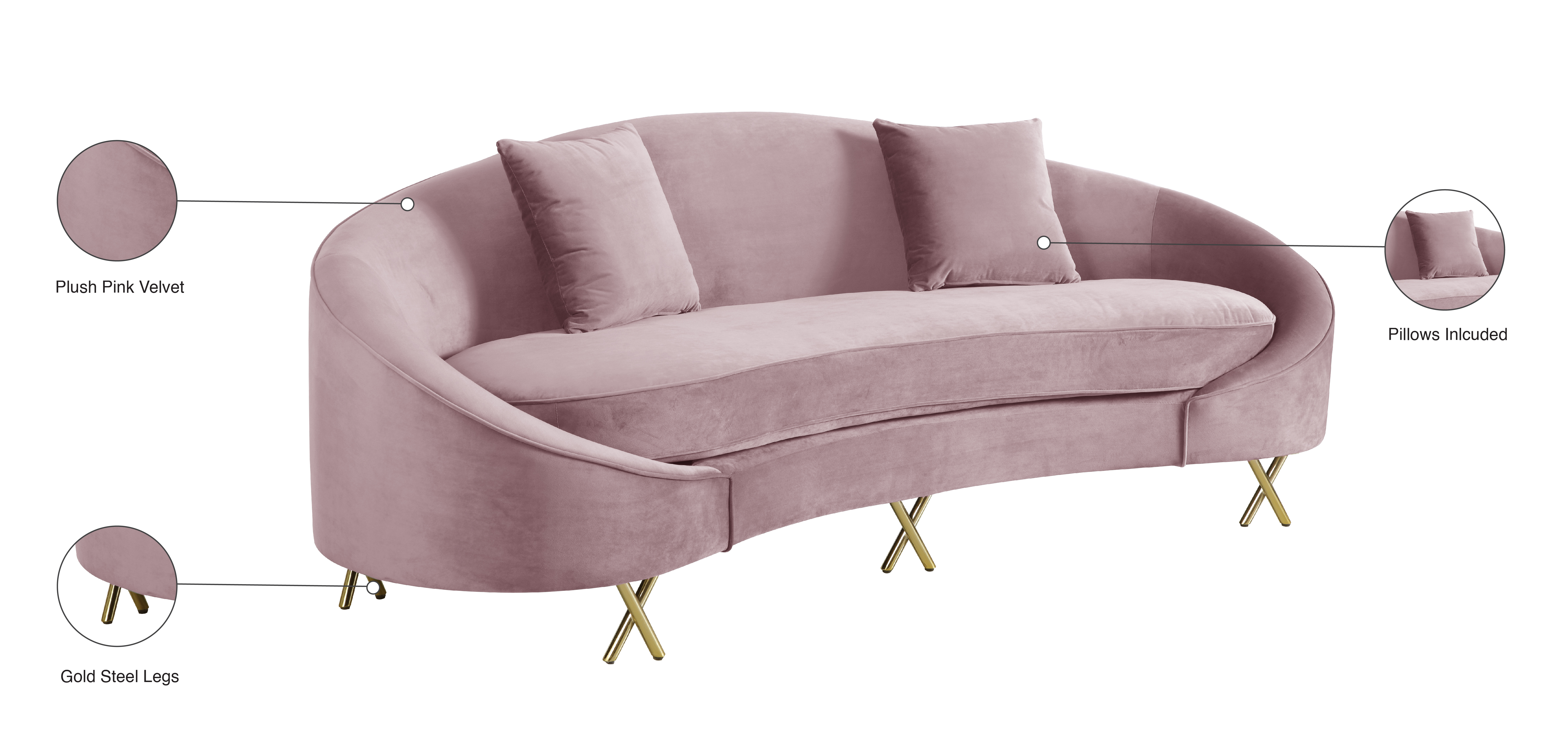 Serpentine Velvet Sofa