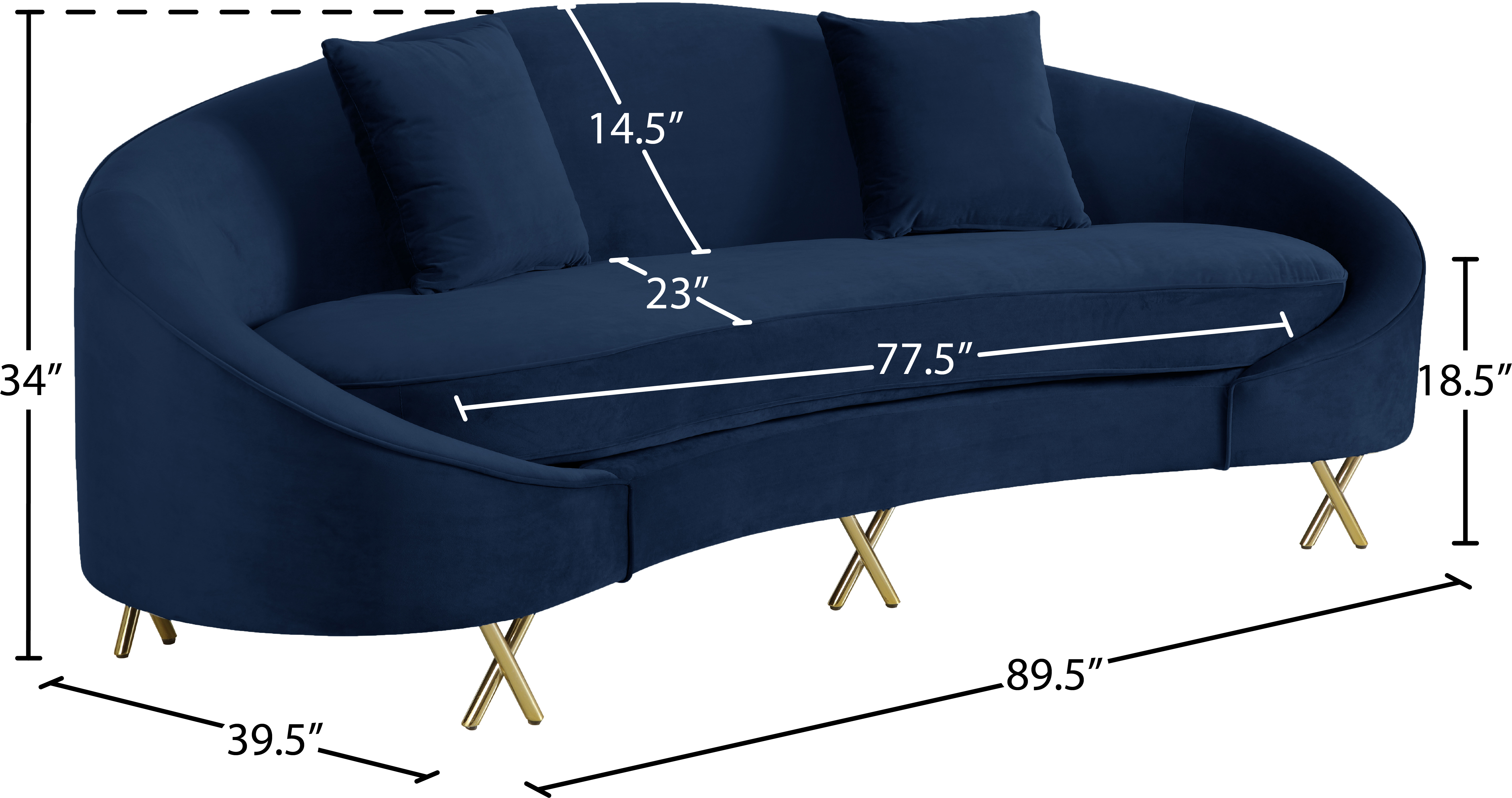 Serpentine Velvet Sofa