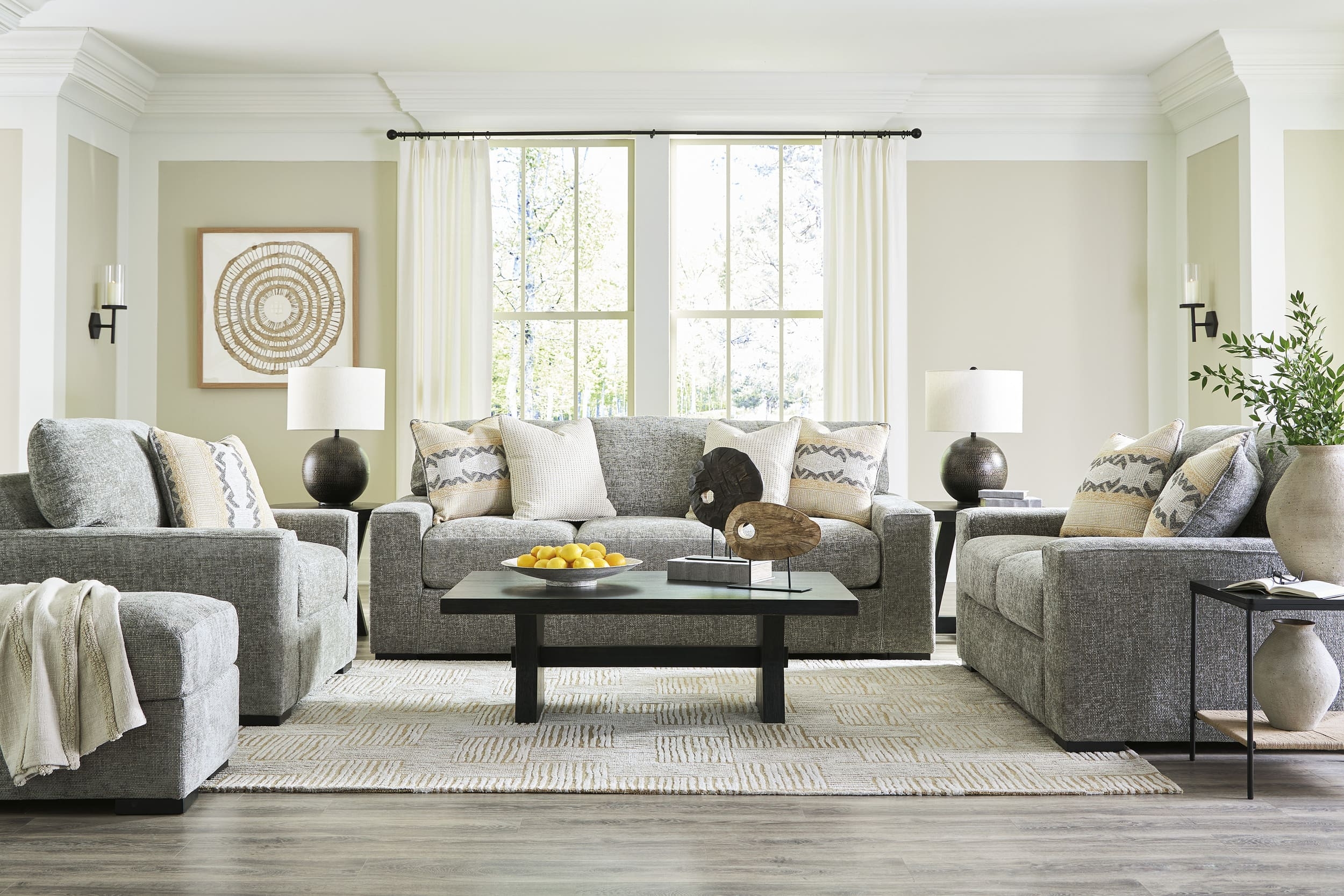 Ashley Dunmor Sofa, Loveseat And a Chair Half