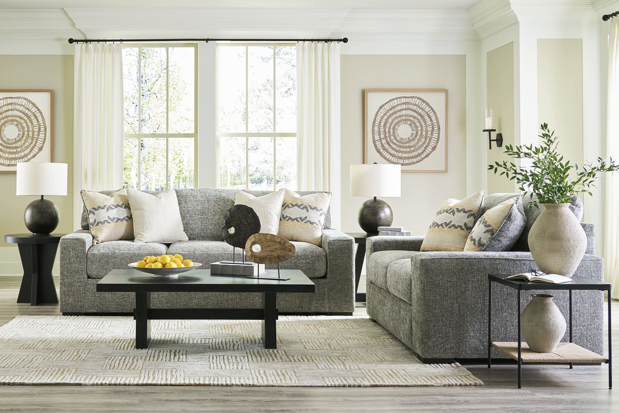 Ashley Dunmor Sofa, Loveseat And Center Table