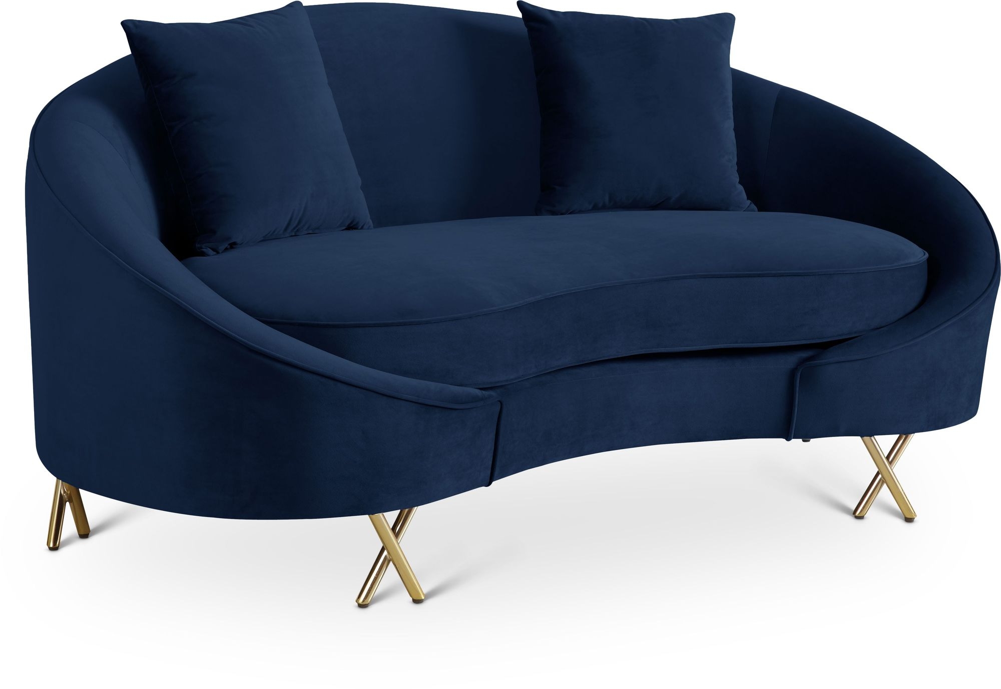 Serpentine Velvet Loveseat