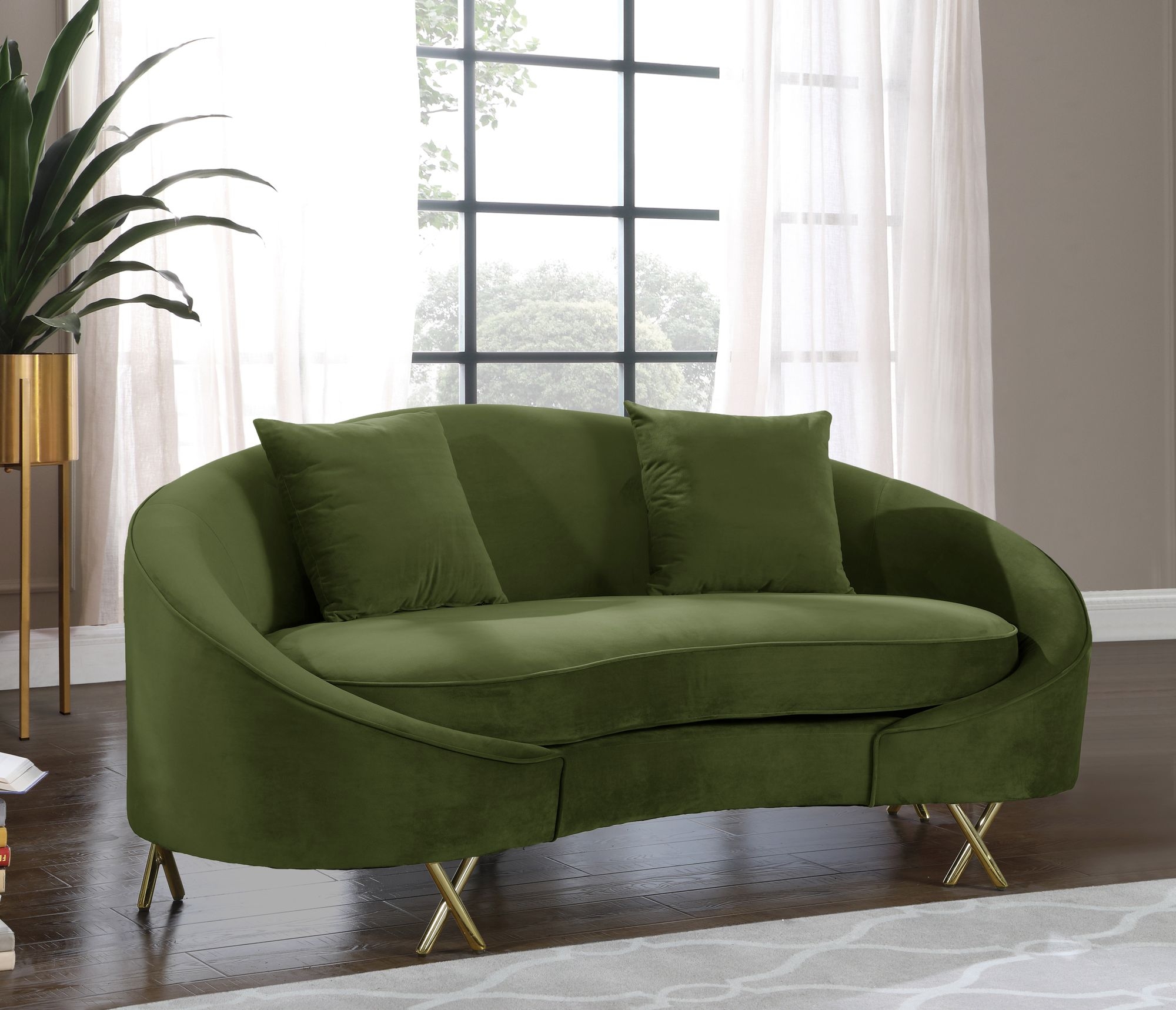 Serpentine Velvet Loveseat