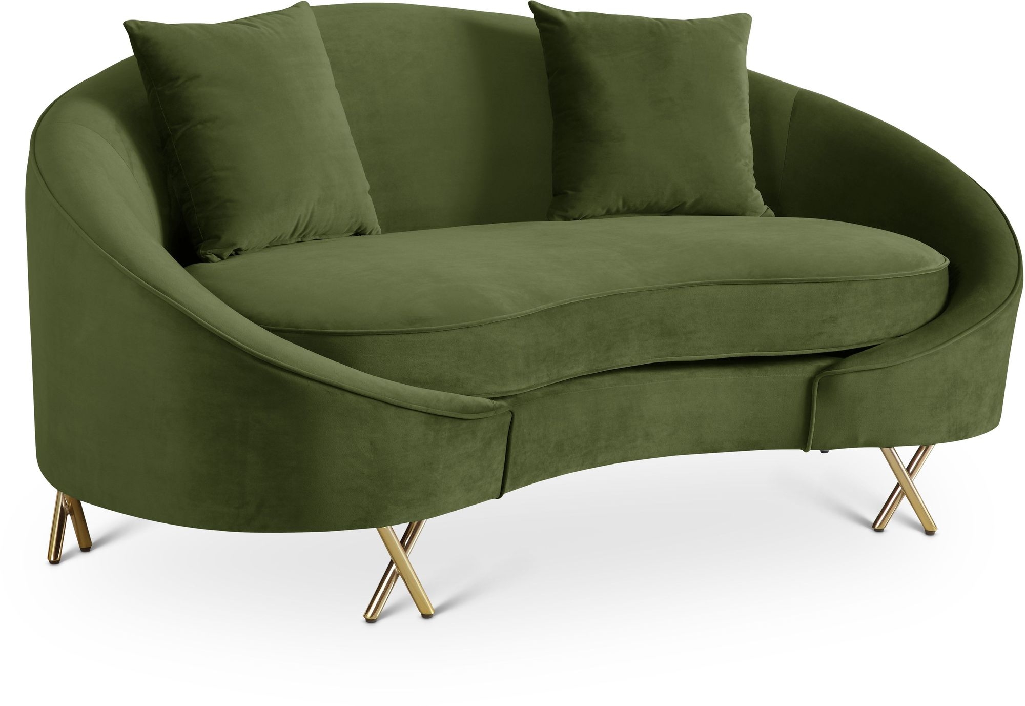 Serpentine Velvet Loveseat