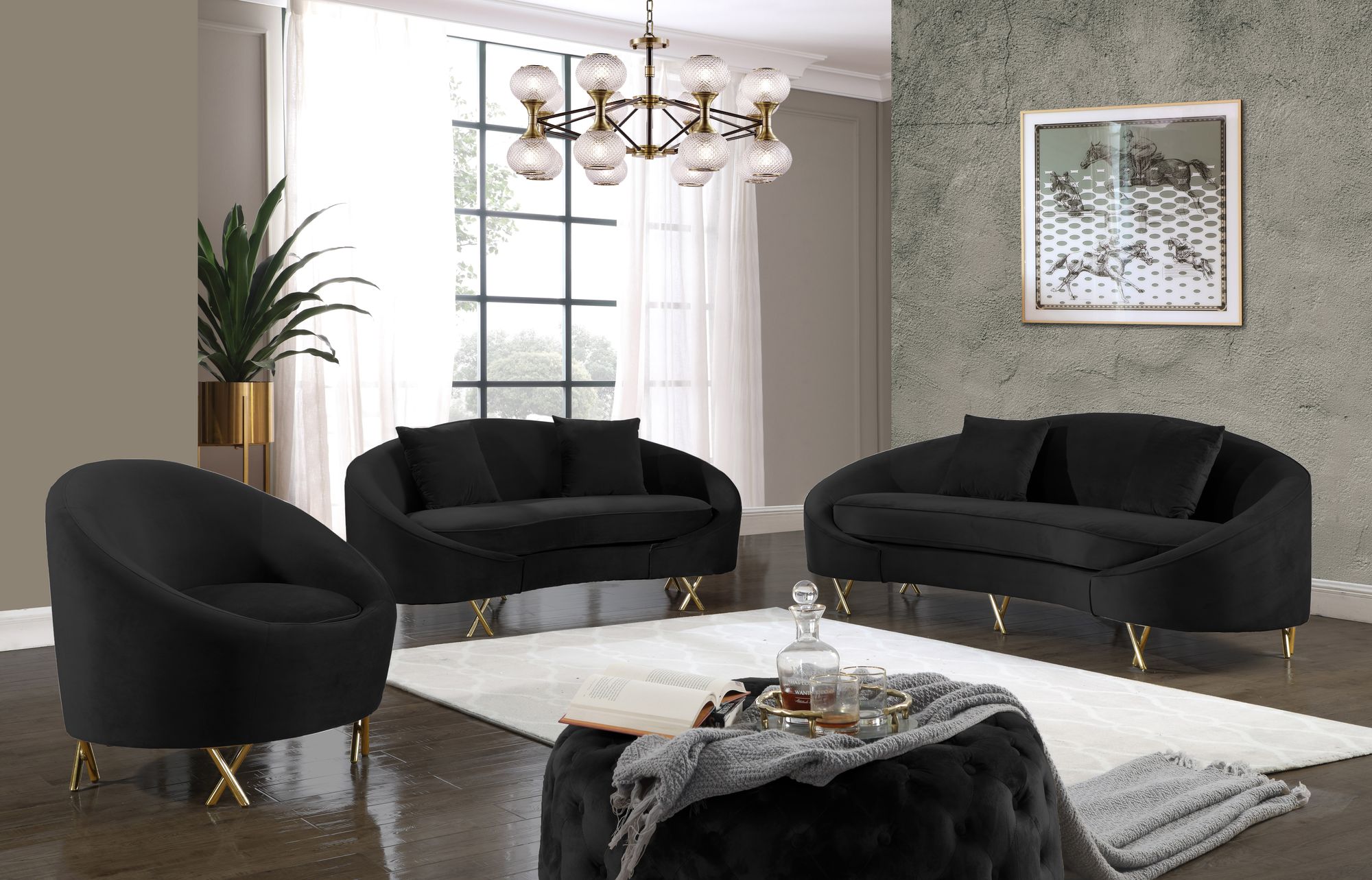 Serpentine Velvet Chair