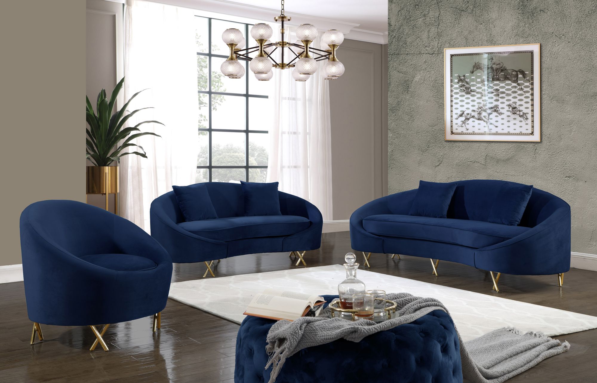 Serpentine Velvet Chair