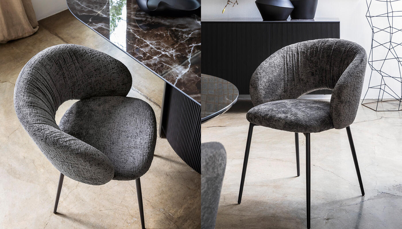 Anime Fabric/Metal Dining Chair