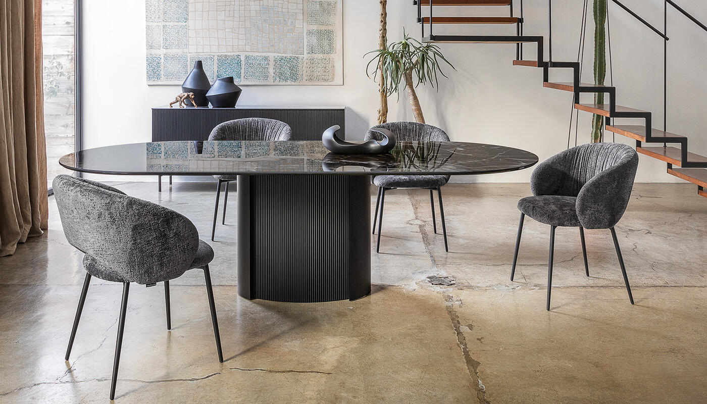 Anime Aspen Fabric/Metal Dining Chair