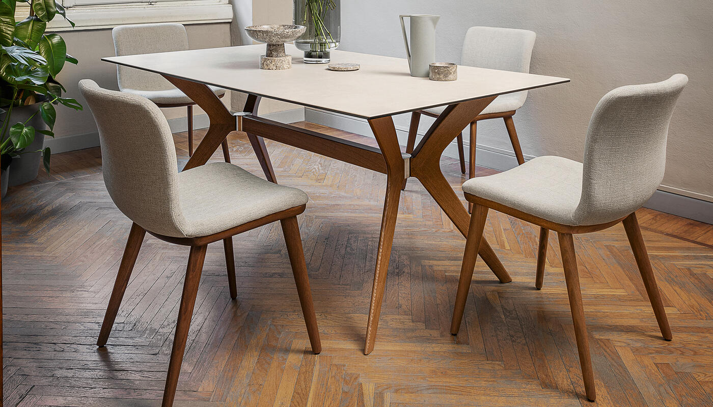 Annie Malmo Fabric/Wood Dining Chair