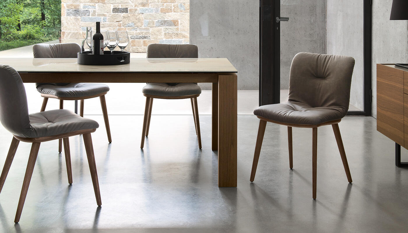 Annie Venice Fabric/Wood Dining Chair