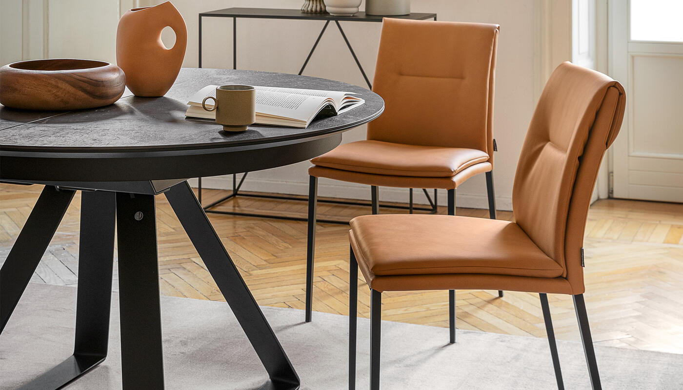Carmen Large Fabric/Metal Customizable Upholstered Dining Chair