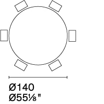 Yoroi W55.1-inch Ceramic/Metal/Wood Customizable Round Dining Table
