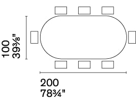Yoroi W78.7-inch Ceramic/Metal/Wood Customizable Oval Dining Table