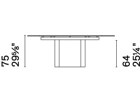Yoroi Metal/Ceramic/Veneer Rectangular Extendable Dining Table