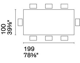 Yoroi W78.7-inch Ceramic/Metal/Wood Customizable Rectangular Dining Table
