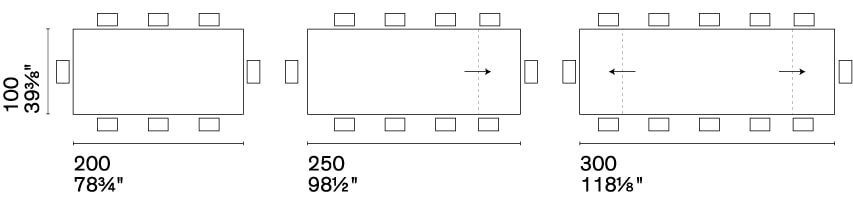 Yoroi Metal/Ceramic/Veneer Rectangular Extendable Dining Table
