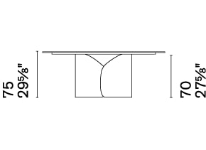 Twins Metal/Ceramic Oval Dining Table