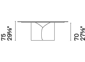Twins W98.4-inch Ceramic/Metal Customizable Rectangular Dining Table