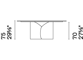Twins Metal/Veneer Oval Dining Table
