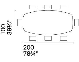 Twins Metal/Veneer Oval Dining Table