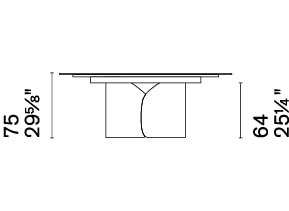 Twins W64.9"-79.9"-94.8" Ceramic/Metal Customizable Extendable Elliptical Dining Table