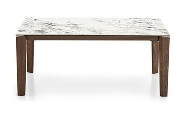 Dogma W70.9"-94.5" Rectangular Ceramic/Wood Extendable Dining Table