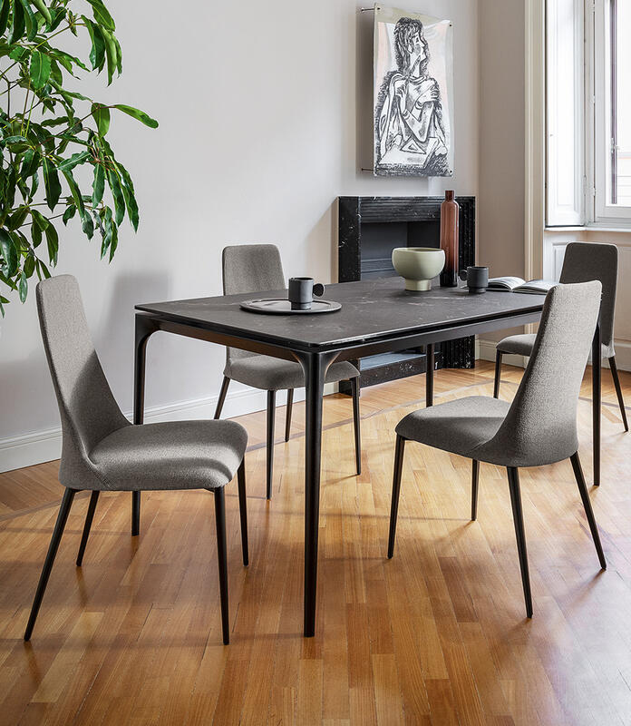 Etoile Fabric/Metal Customizable Upholstered Dining Chair