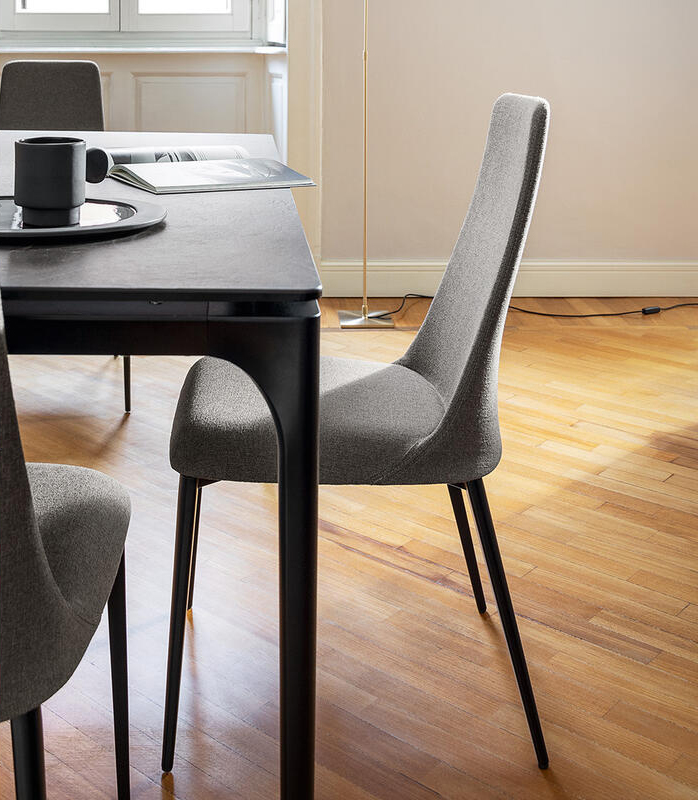 Etoile Fabric/Metal Customizable Upholstered Dining Chair