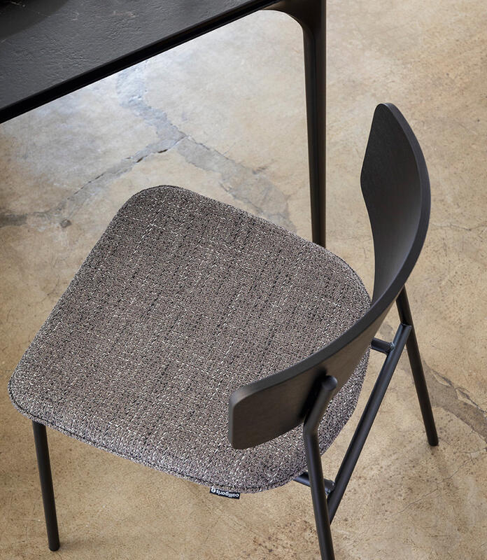 Fifties Fabric/Metal Customizable Upholstered Dining Chair w/Wooden Back