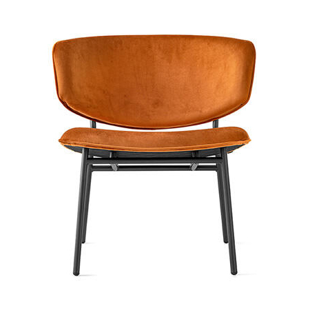 Fifties Fabric/Metal Customizable Upholstered Lounge Chair