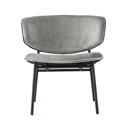 Fifties Fabric/Metal Customizable Upholstered Lounge Chair