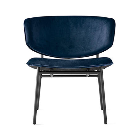Fifties Fabric/Metal Customizable Upholstered Lounge Chair