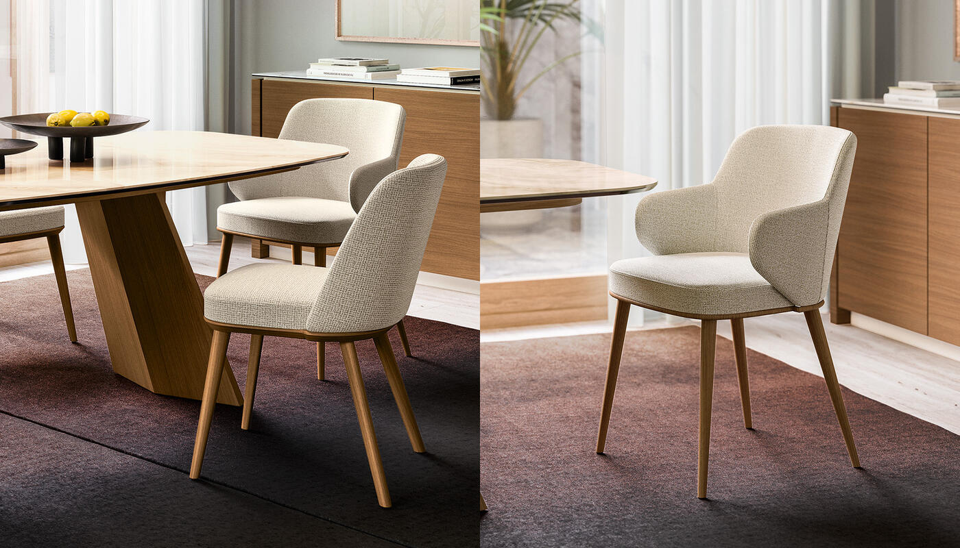 Foyer Bergen Fabric/Wood Dining Armchair