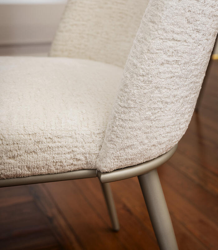 Foyer Fabric/Metal Customizable Upholstered Dining Chair