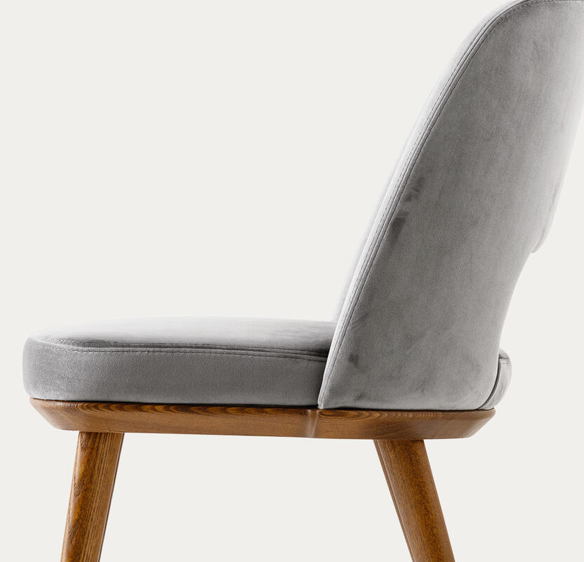 Foyer Fabric/Wood Customizable Upholstered Open-Back Dining Chair