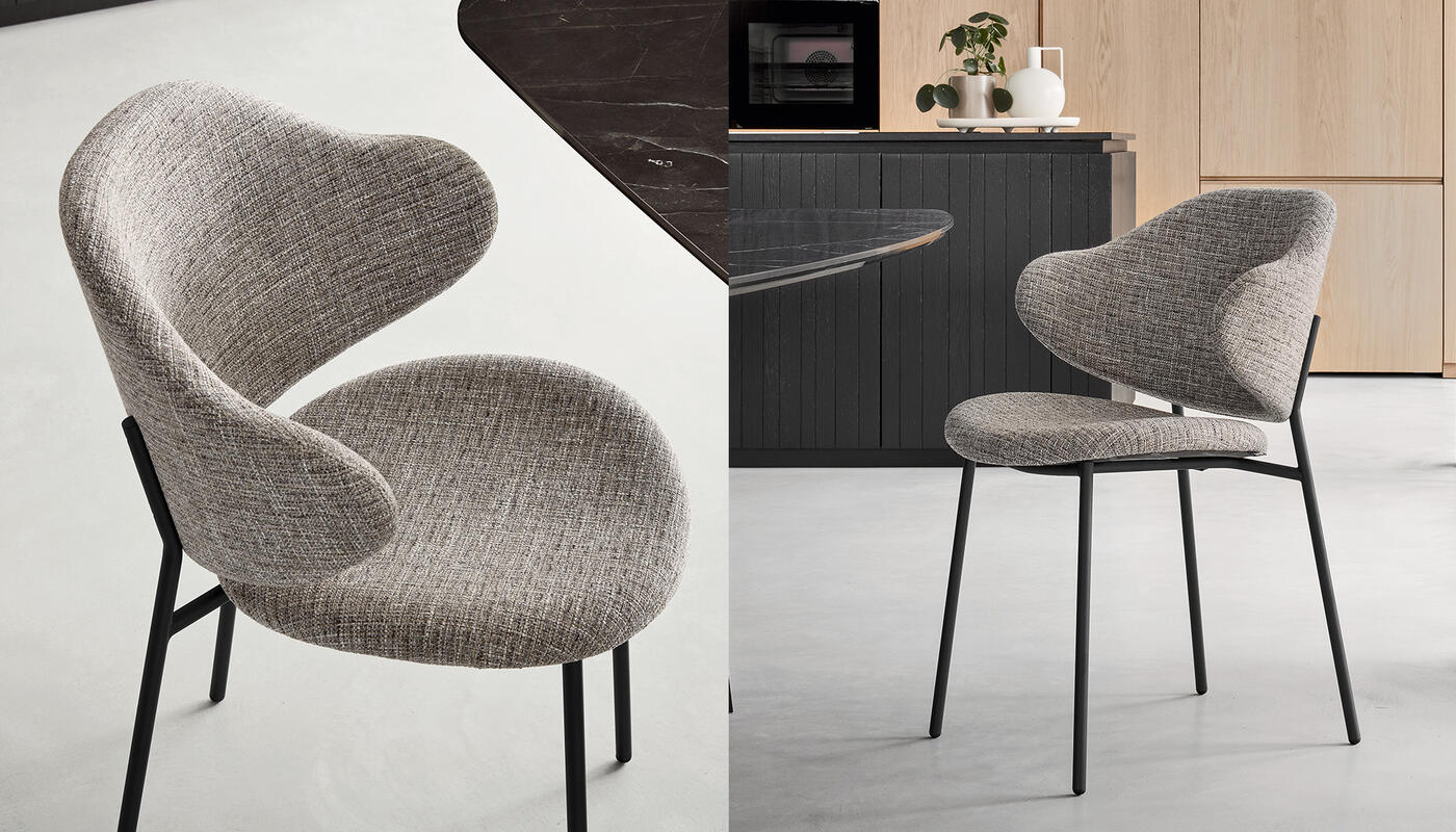 Holly Venice Fabric/Metal Dining Chair