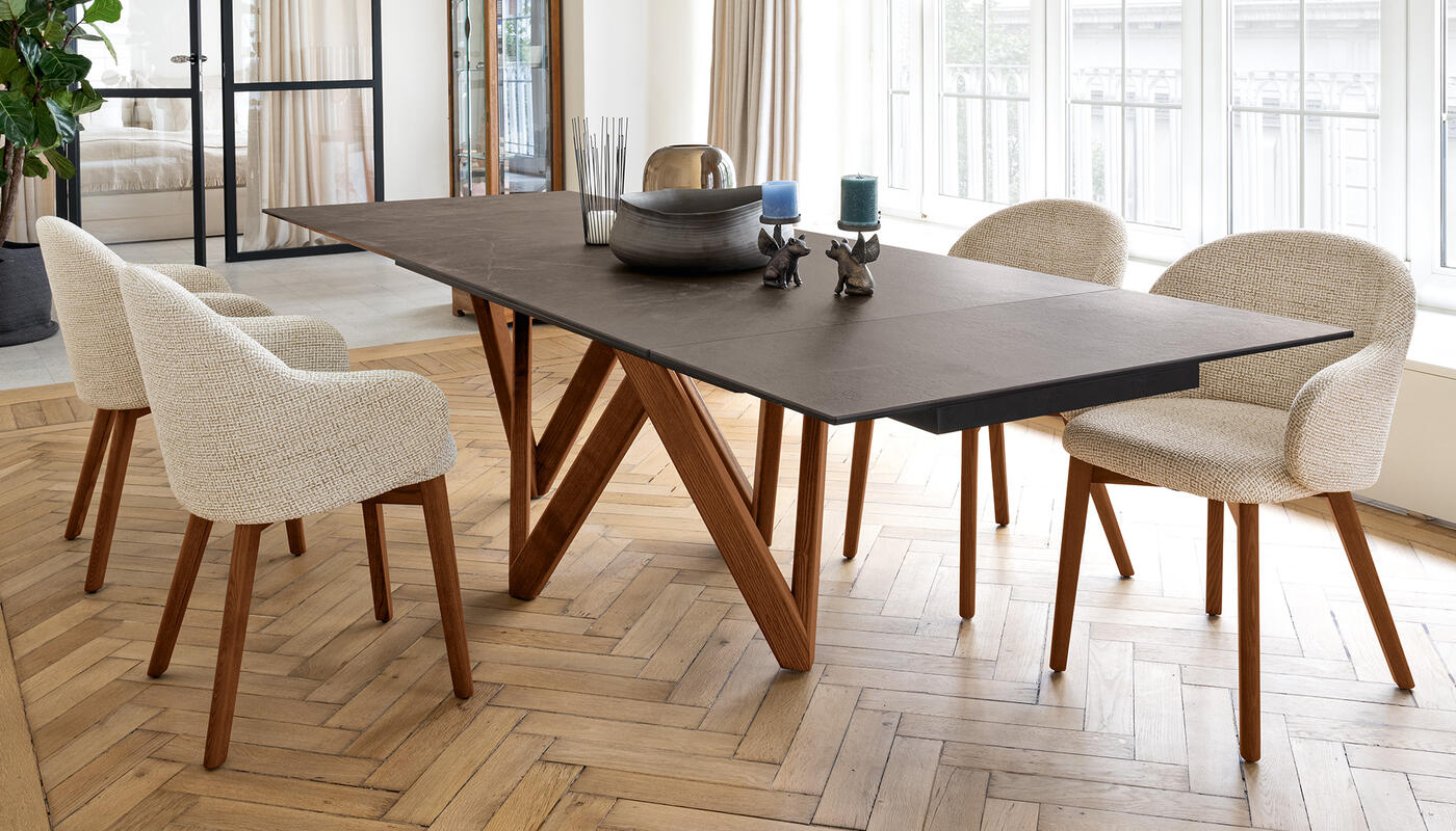 Holly Fab Bouclé Fabric/Wood Dining Armchair
