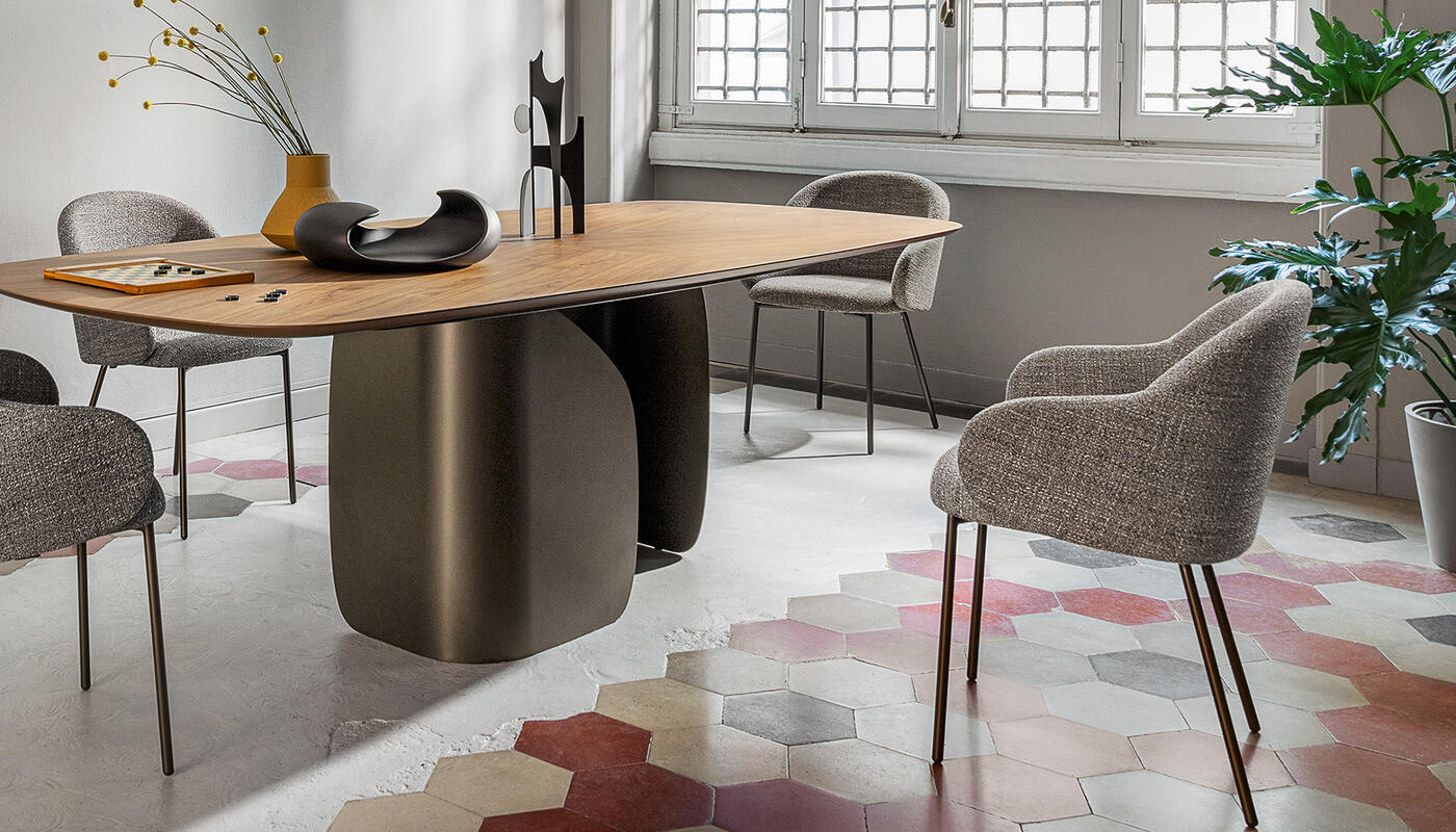 Holly Fab Bouclé Fabric/Metal Dining Armchair