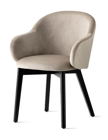 Holly Fab Fabric/Wood Customizable Dining Armchair