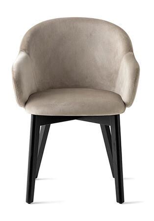 Holly Fab Fabric/Wood Customizable Dining Armchair
