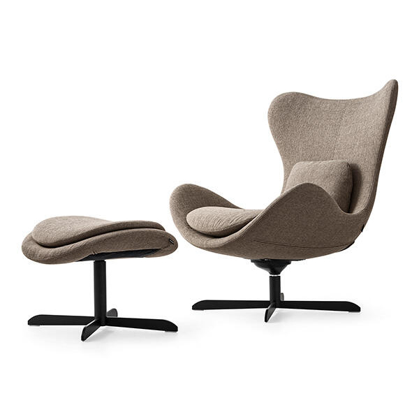 Lazy Fabric/Metal Customizable Upholstered Swivel Tilting Lounge Armchair