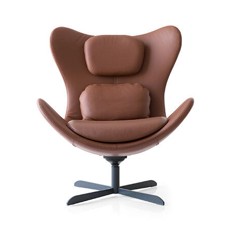 Lazy Fabric/Metal Customizable Upholstered Swivel Tilting Lounge Armchair