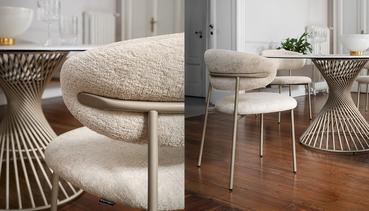 Oleandro Aspen Fabric/Metal Dining Chair