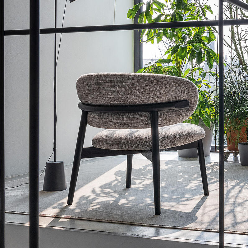 Oleandro Fabric/Wood Customizable Upholstered Lounge Chair