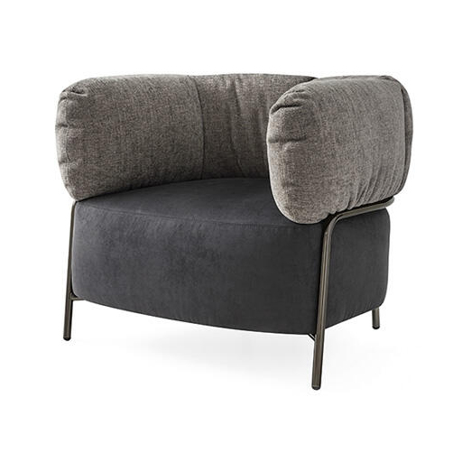 Quadrotta Fabric/Metal Customizable Upholstered Lounge Armchair